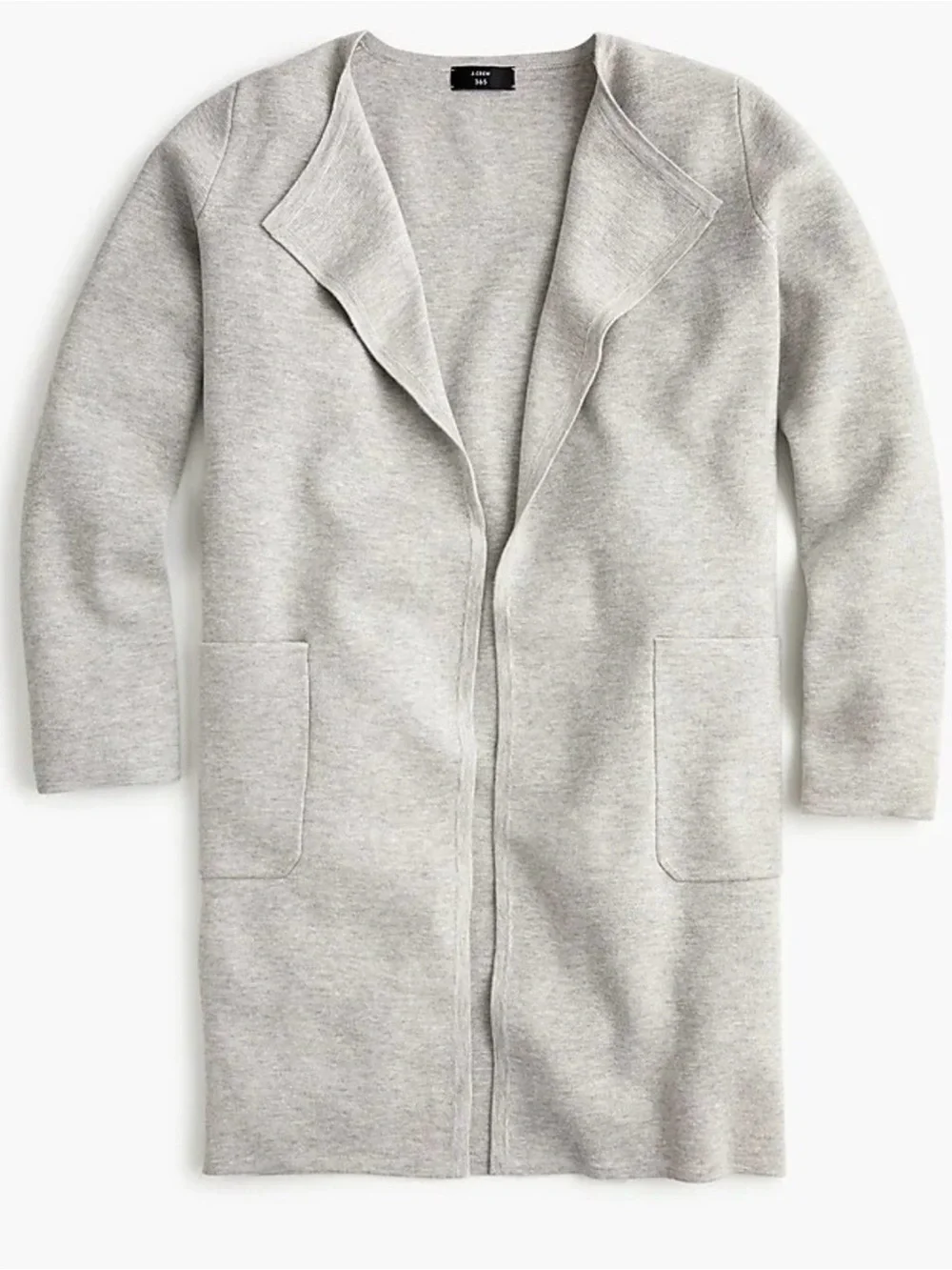 J.Crew Juliette Collarless Sweater Blazer Heather Dove Gray Merino Wool M NWT